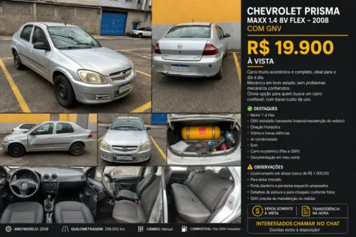 Chevrolet Prisma Sed. Maxx/ LT 1.4 8V Econof. 4P 2008