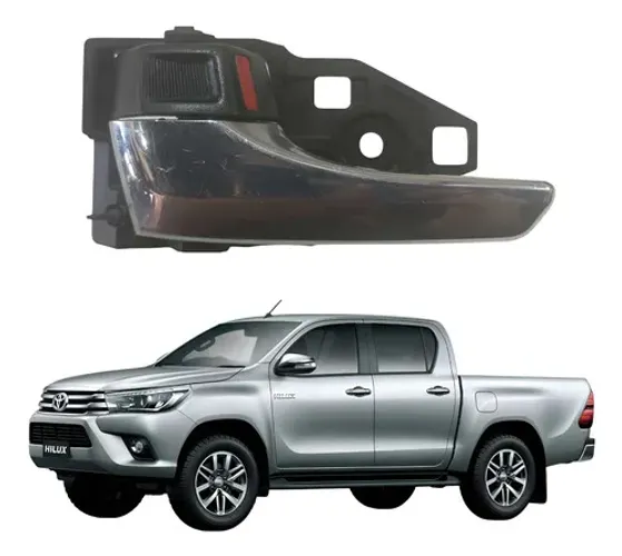 Maçaneta Interna Porta Dianteira Esquerda Toyota Hillux 2016 Preto Dianteira