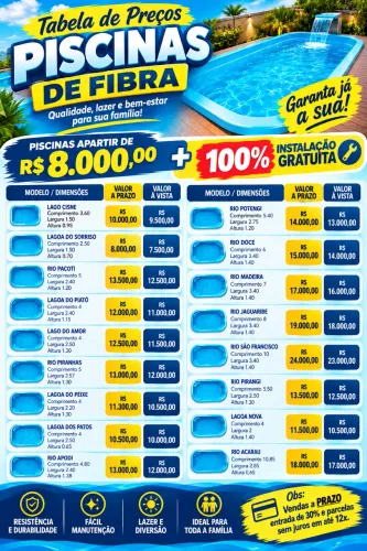 Piscina em fibra promoção