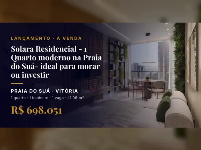 Invista no futuro: Apartamento de 1 Quarto na Praia do Suá, Vitória!