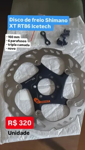 Freio Shimano XT M8100 com discos XT Icetech 160