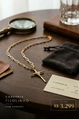 Corrente com pingente de ouro 18k
