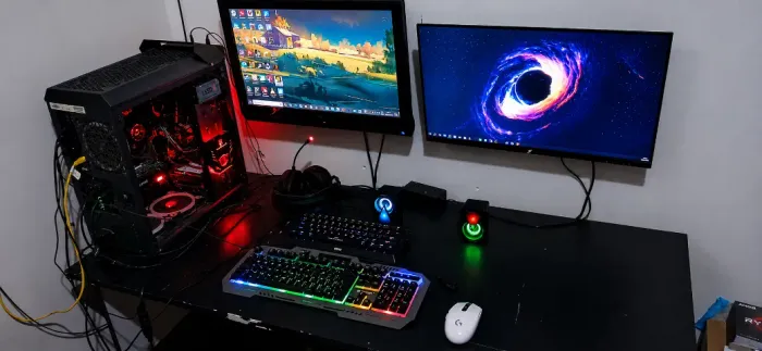 PC Gamer Completo + Mesa + 2 Monitores