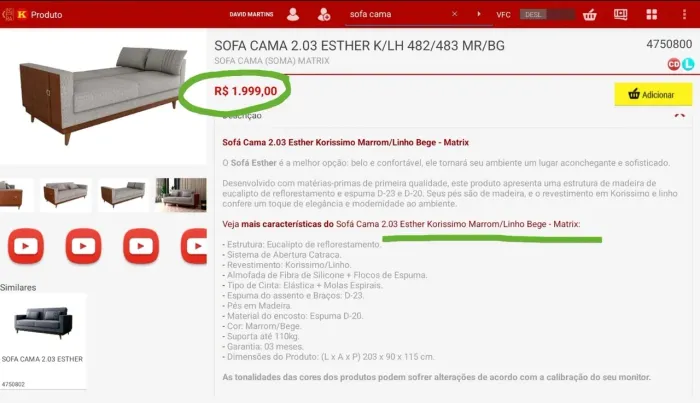 Vendo sofá cama novo , não foi usado chegou da loja hoje 05/8 . Tenho nota fiscal