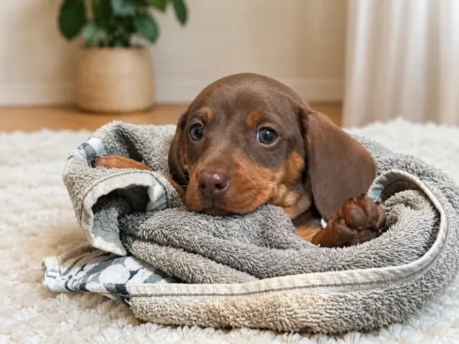 Linda fêmea dachshund (basset salsicha)
