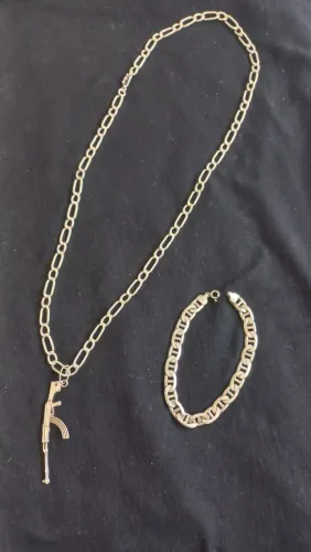 Cordão e pulseira de prata 925