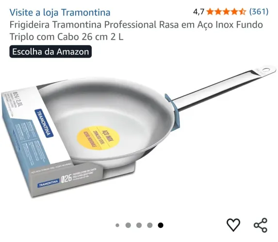 Frigideira inox tramontina profissional 26cm