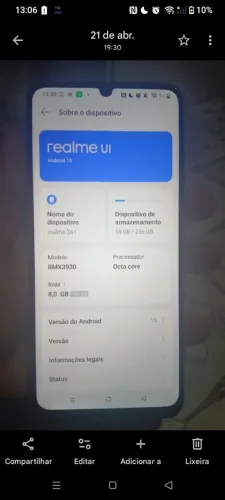 Célula realme c61 256 gb 8 de ram
