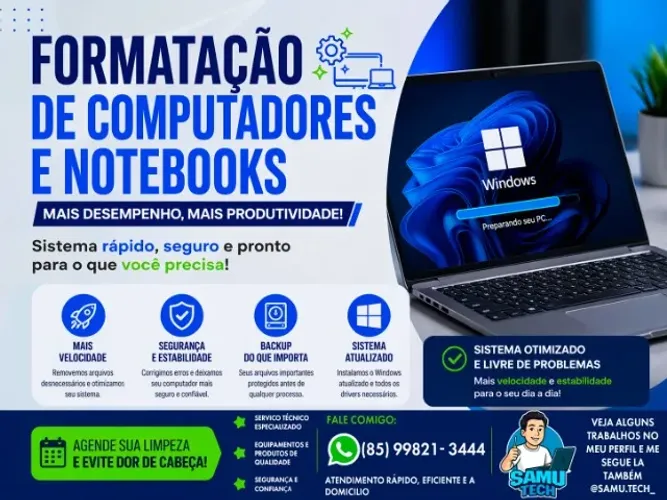 Formatação de computador e notebook