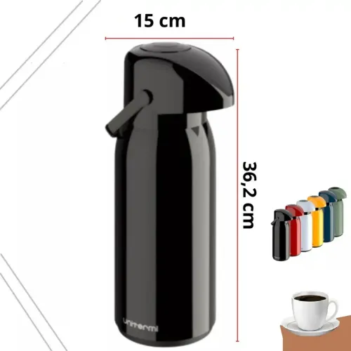 Garrafa Térmica 1.8 Lts Café Leite Chimarrão Cor Preta