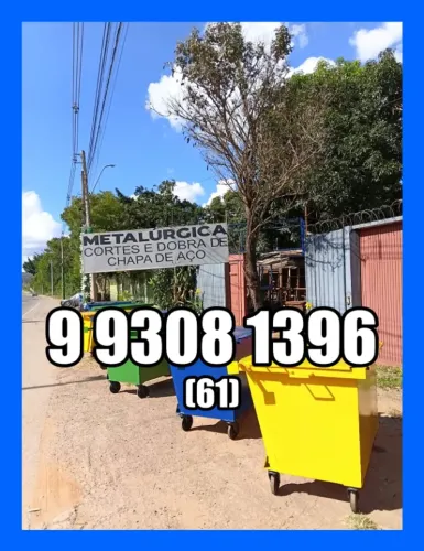 Container Lixeira 1200 Litros - tampa com pegador ergonomico