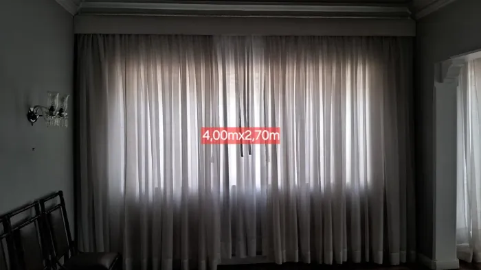Conjunto de cortinas e bandôs