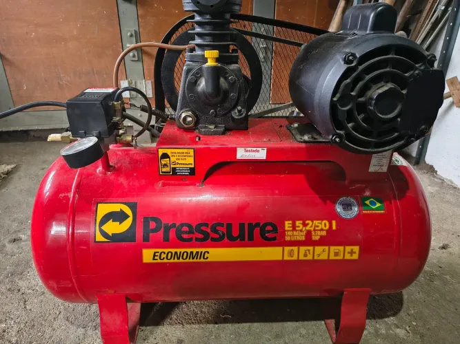 Compressor Pressure E 5,2/50L 140 PSI com Motor WEG Original - Impecável
