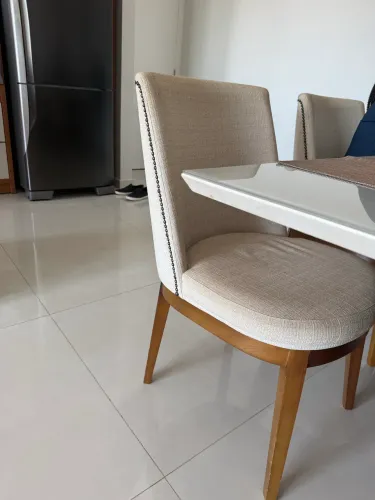 Cadeira de jantar linho 