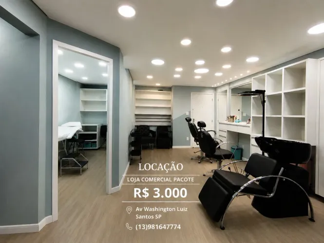 Sala comercial para locação canal 3 Av. Washington Luiz - Santos SP - ÓTIMA LOCALIZAÇÃO 