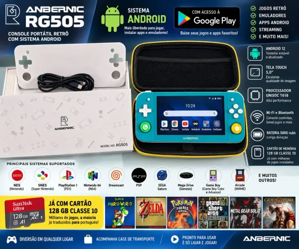 ANBERNIC RG505 - PORTÁTIL RETRÔ COMPLETO