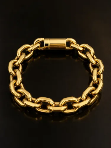 Pulseira Cadeado Maciça em Ouro 18k 750