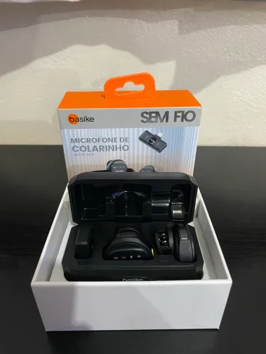 Microfone de Lapela Sem Fio Duplo Basike BA-MIC0006