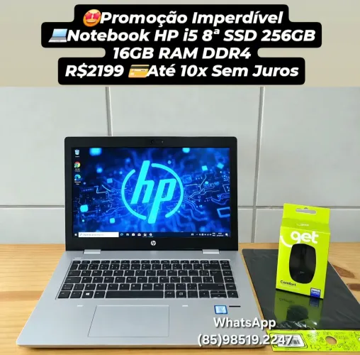 Promoção Imperdível Notebook HP i5 8ª 16GB RAM DDR4 SSD 256GB Até 10x Sem Juros