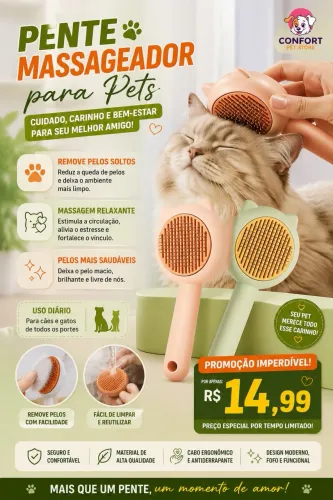 Pente massageador pare Pets
