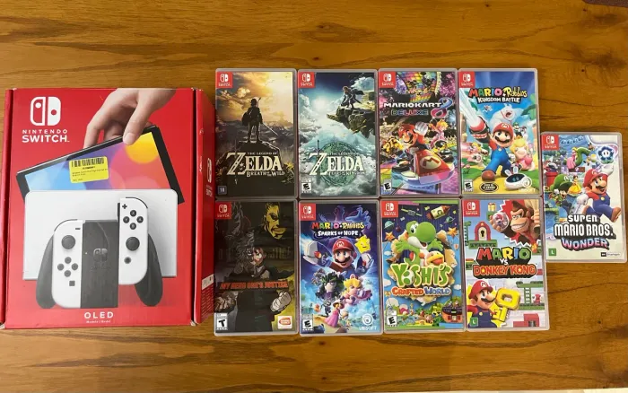 Nintendo Switch Oled com 9 jogos originais