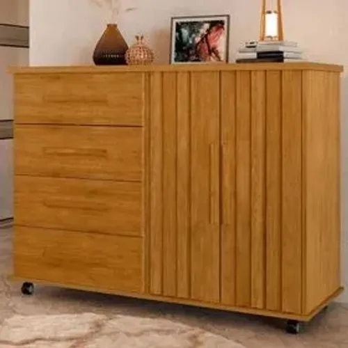 Cômoda 2 Portas e 4 Gavetas Ripado - (Oferta)!!!