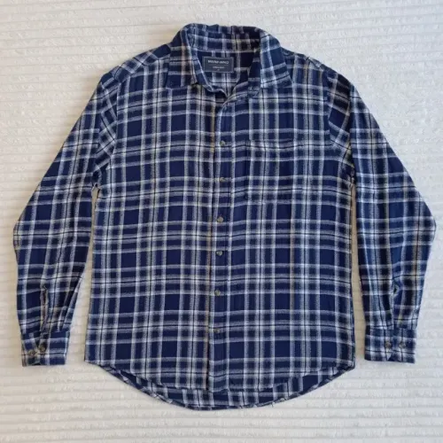 Camisa de flanela manga longa xadrez masculina Marfinno - tam. M