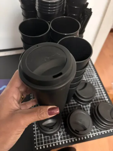 Kit 20 Copos Eco Com Tampa Bucks 400ml Para Café
