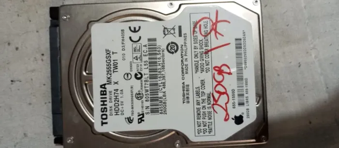 Toshiba MK2555GSXF de 250 GB PARA NOTEBOOK e XBOX E PLAYSTATION