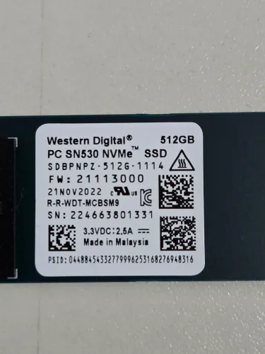 SSD NVMe 512GB Western Digital