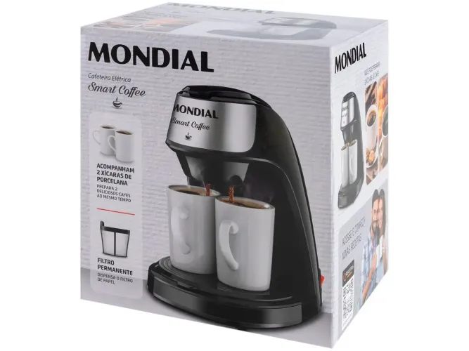 Cafeteira Elétrica Mondial Smart Coffee C-42-2X-BI