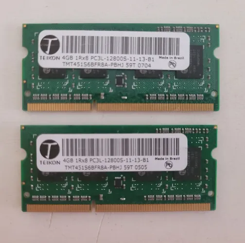 Memórias RAM ddr3 4gb cada