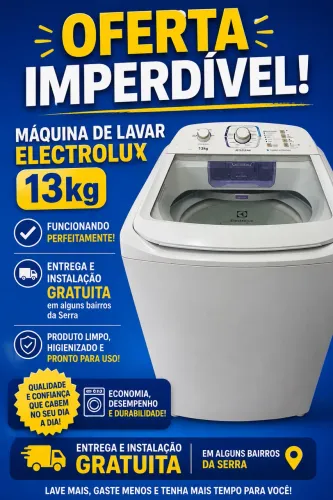 Máquina de lavar Electrolux 13kg - Entrego