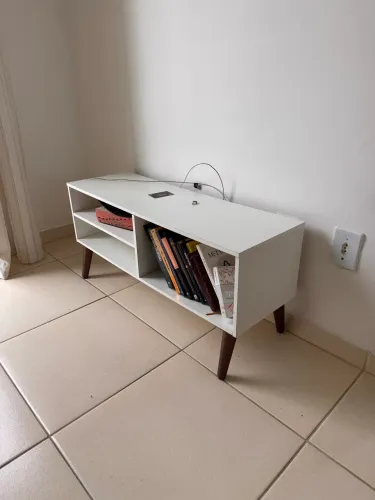 Rack Prateleira Bancada Sala Tv Pé Retro 90cm Tv Até 43 polegadas