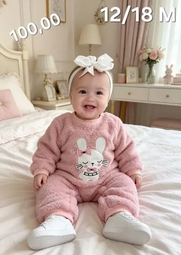 Lindo macacão Rosa Pelúcia Menina 12/18m