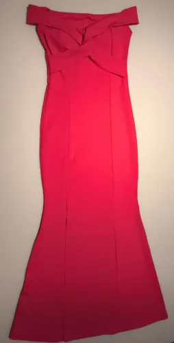Vestido rosa escuro longo estilo sereia tamanho M