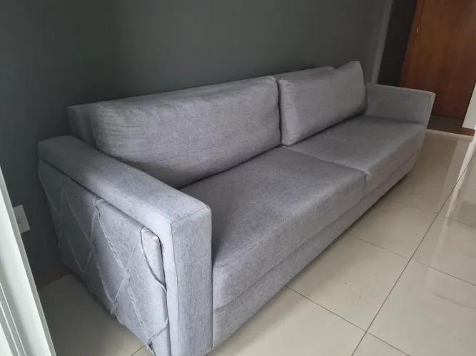 Sofá Linho Cinza 2,5 metros