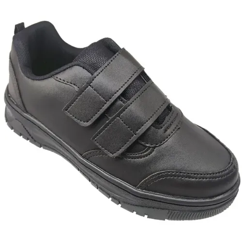 Tênis Infantil Masculino Escolar Todo Preto c/ Tiras KidStar