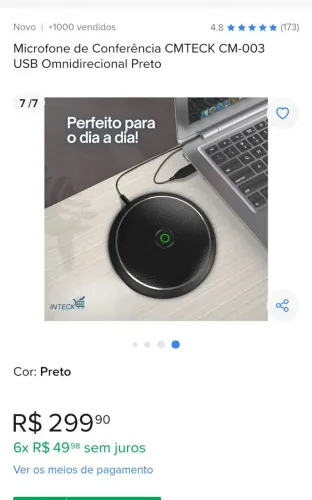 Microfone/ Som de conferência CMTECK CM-003