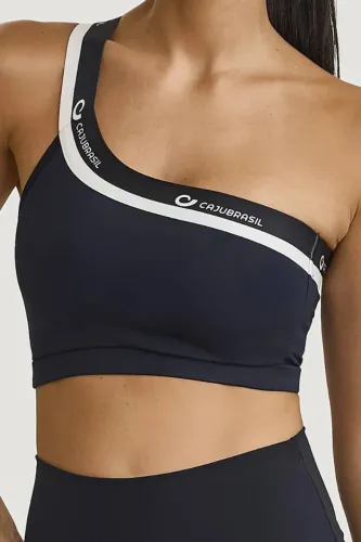 Top Um Ombro Só Fitness Feminino Elástico Personalizado Caju Brasil - Tam P, M, G