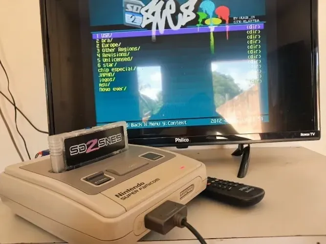 Super Nintendo Japonês (Super Famicom) Completo + SD2SNES