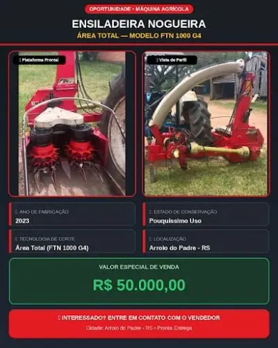Vendo ensiladeira nogueira área total