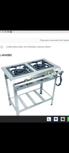Fogão industrial  boca 30x30