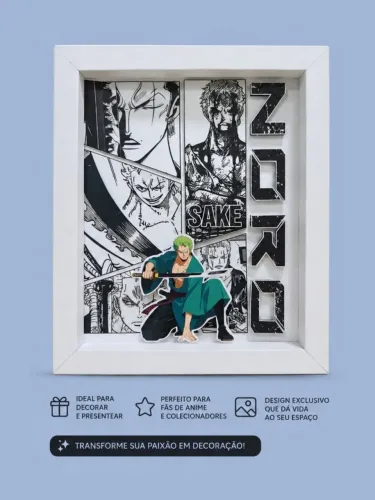 Quadro 3D do Zoro Anime