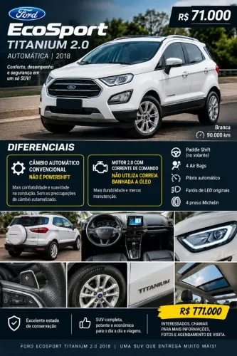 Ford Ecosport Titanium 2.0 16V Flex 5P Aut. 2018