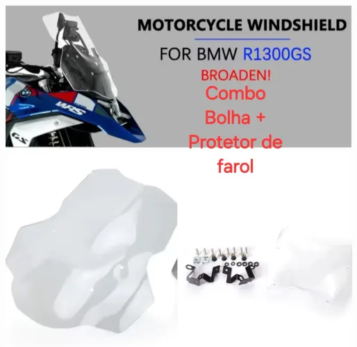 COMBO - Bolha BMW + Protetor de farol BMW R1300GS 2024 2025 2026