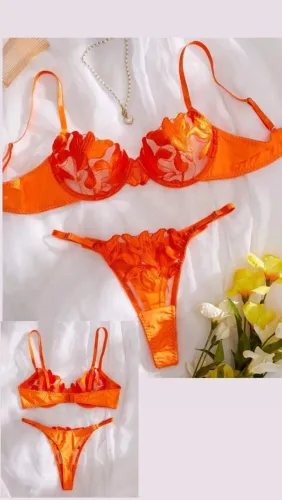Lingerie bordada Laranja