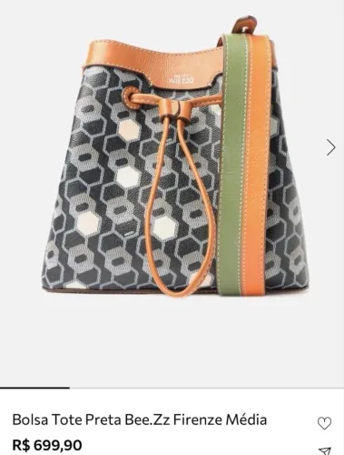 bolsa arezzo bucket couro