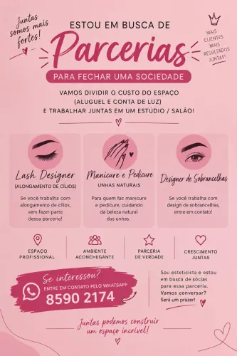 Busco Sócias para Parceria em Estúdio de Beleza