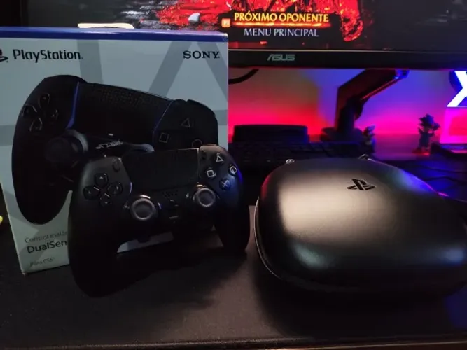 Controle Edge Ps5 Preto, com Caixa e Case Originais.